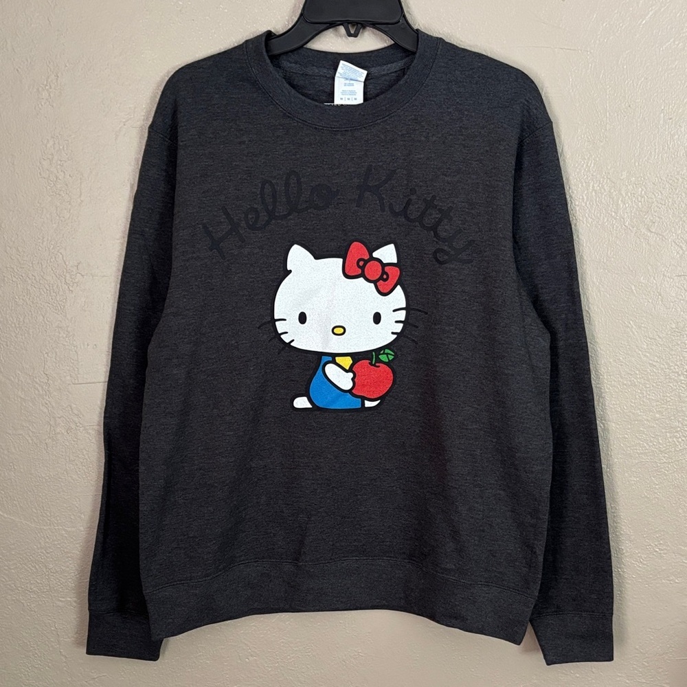 Hello Kitty Womenβs Crew Neck Sweatshirt Dark Gray Medium